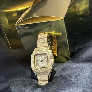 Gold Diamond-Encrusted Watch lab ice Italiano handcraft